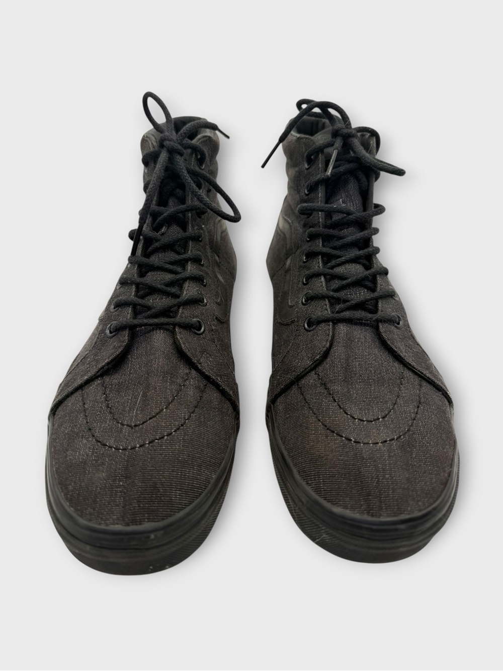 Vans Black SK8 High Reissue Denim Black Monochrome Skate Sneakers Mens 11 NICE! - Picture 5 of 6